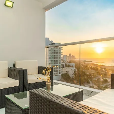 Apartamento Cb1005 Lujosa Vista-mar Atardecer Hermoso Cartagena